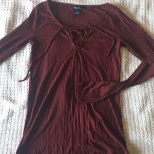 Lace up Rue 21 long sleeve top
